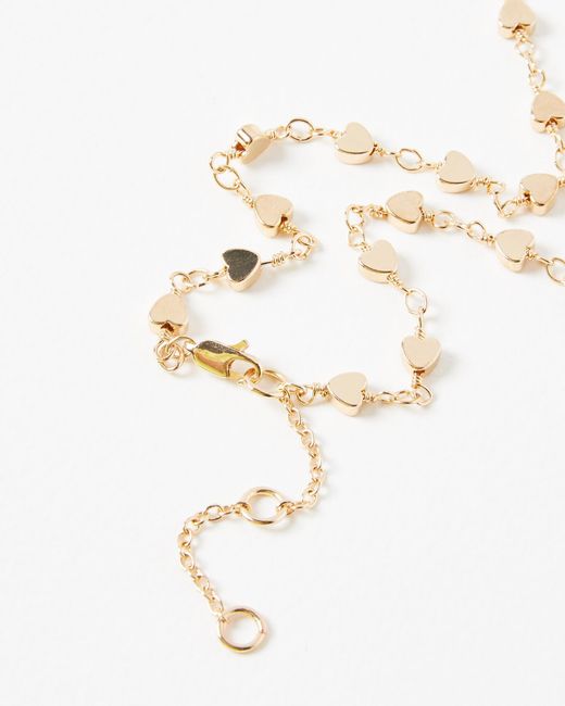 Oliver Bonas Natural Taurus Tone Chain Heart Necklace
