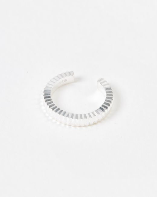 Oliver Bonas White Anita Ridged Texture Ear Cuff