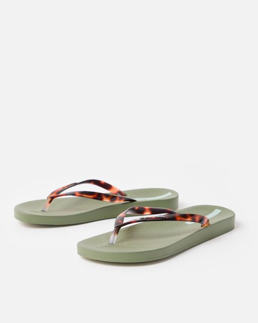 Ipanema Green Anatomic & Tort Flip Flops, Size 3
