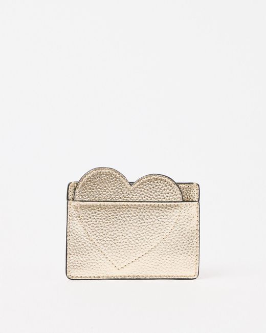 Oliver Bonas Natural Metallic Heart Card Holder