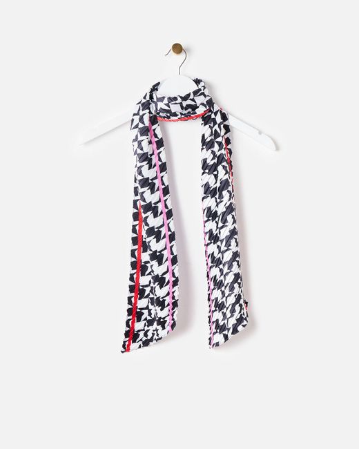 Oliver Bonas Brown Monochrome Star Pleated Skinny Scarf