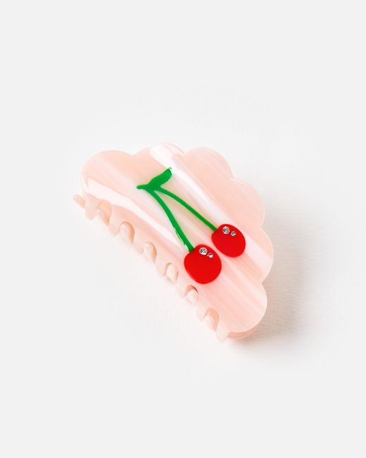 Oliver Bonas Pink Maxine Cherry Resin Claw Clip