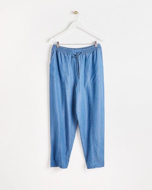 Oliver Bonas Blue Chambray Relaxed Jogging Pants
