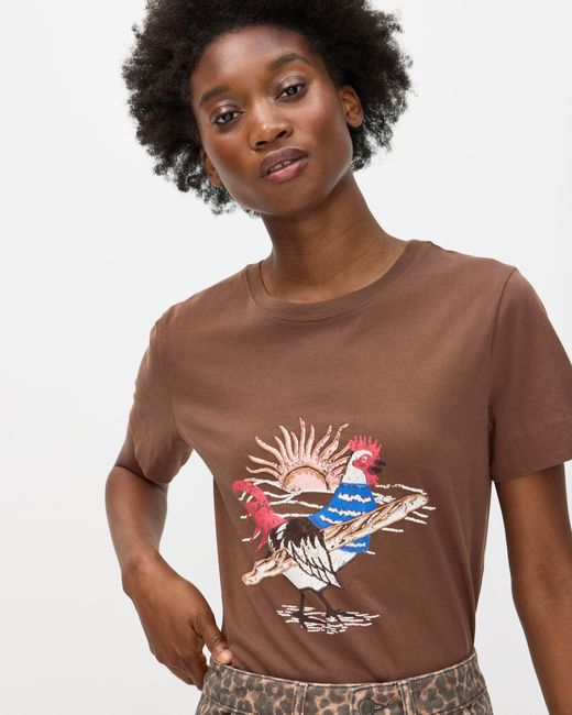 Oliver Bonas Brown Chocolate Chicken Graphic T-shirt, Size 6