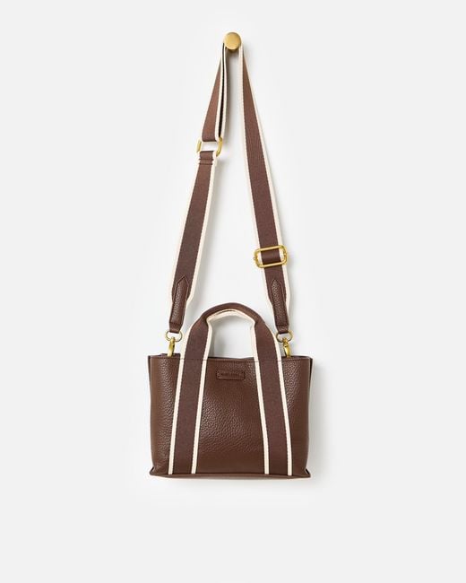 Oliver Bonas Brown Emma Mini Tote Crossbody Bag