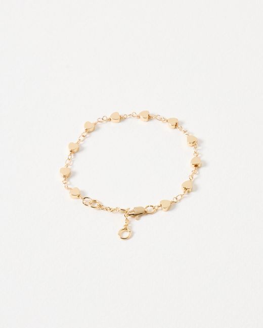 Oliver Bonas White Taurus Tone Chain Heart Bracelet