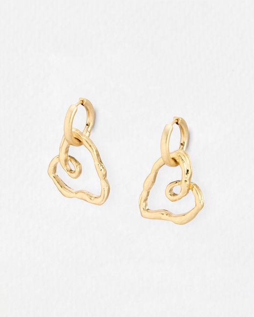 Oliver Bonas Metallic Jackson Heart Tone Drop Earrings