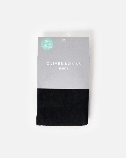 Oliver Bonas White 20 Denier Heart Sheer Tights, Size Small/medium