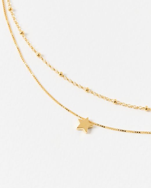 Oliver Bonas Natural Sky Star Layered Pendant Necklace