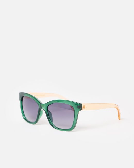Oliver Bonas Green Crystal Square Sunglasses