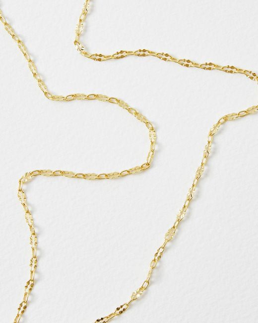 Oliver Bonas White Ceri Interest Chain & Pearl Pendant Necklace