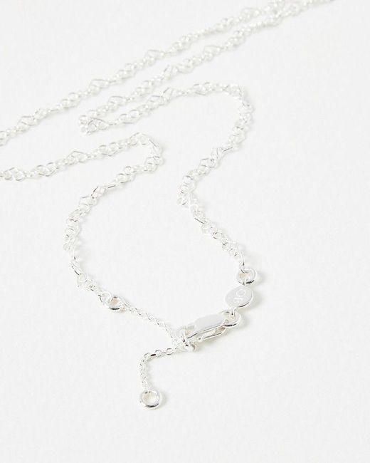 Oliver Bonas White Elise Heart Link Chain Necklace