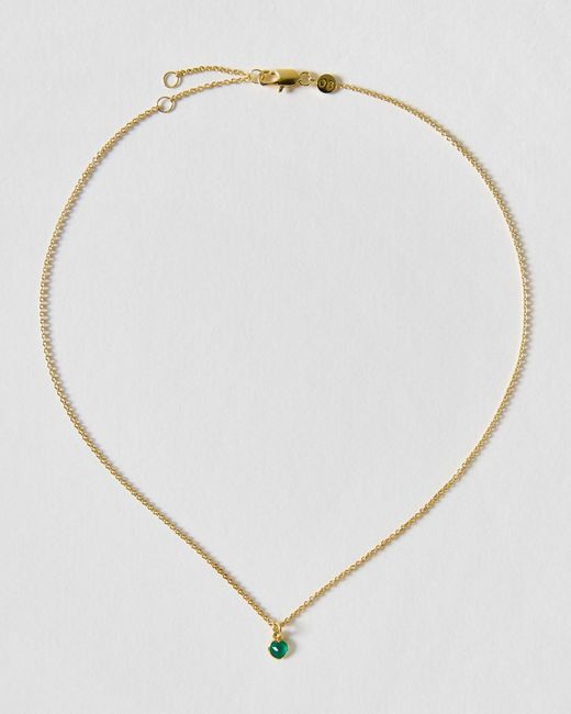 Oliver Bonas White Auden Onyx Heart Charm Pendant Necklace