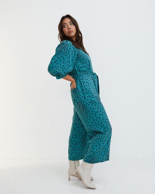 Oliver Bonas Spotty Print Green Jumpsuit, Size 8 in Blue | Lyst UK