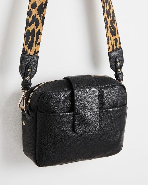 Oliver Bonas Eve Leopard Strap Crossbody Bag in White Lyst