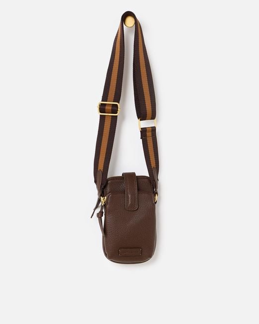 Oliver Bonas Brown Bella Chocolate Crossbody Phone Bag