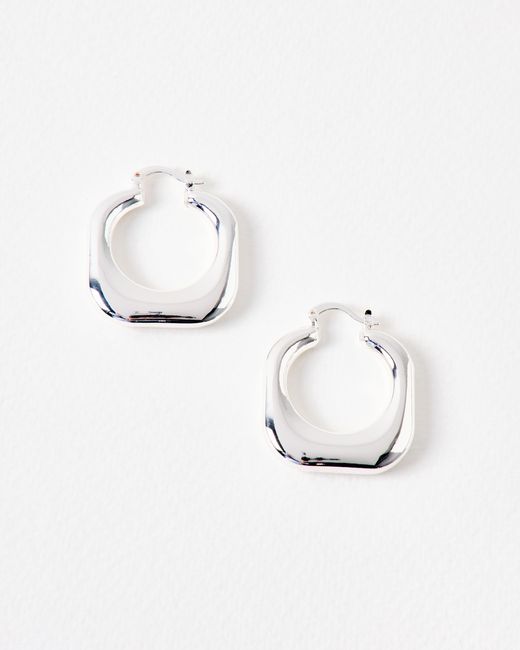 Oliver Bonas Metallic Codi Square Tone Hoop Earrings