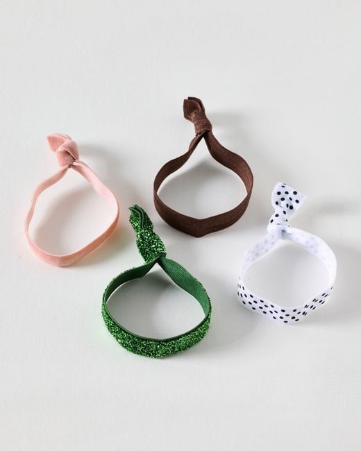 Oliver Bonas Metallic Felicity Polka Dot & Velvet Hair Bands Set Of Four