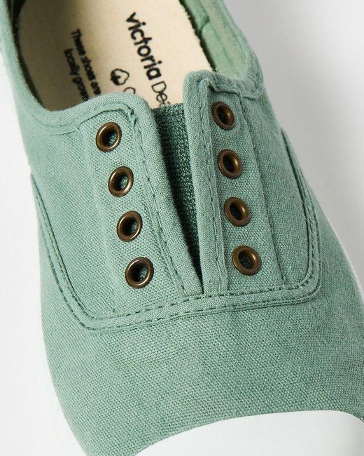 Oliver Bonas Green Victoria 1915 Elastic Plimsoll Jade Sneakers