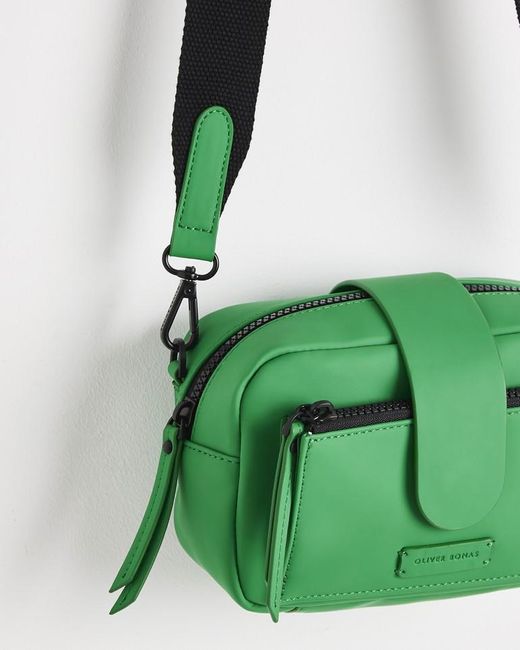 Oliver Bonas Callie Coated Crossbody Bag in Blue Lyst