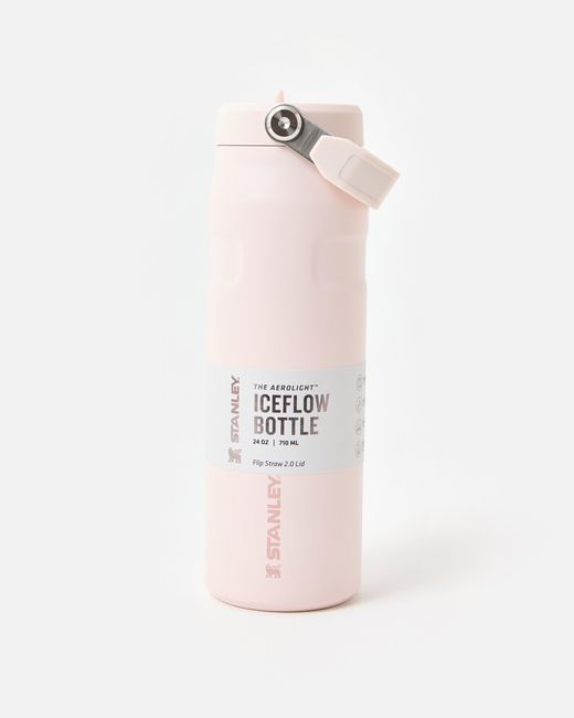 Oliver Bonas Pink Rose Quartz Stanley Cup H2.0 Iceflow Flip Straw Bottle