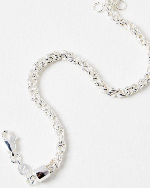 Oliver Bonas White Megan Looped Links Plated Chain Bracelet