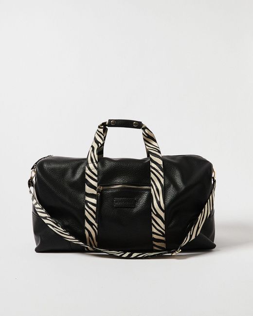 Oliver Bonas Hattie Black Zebra Weekend Bag