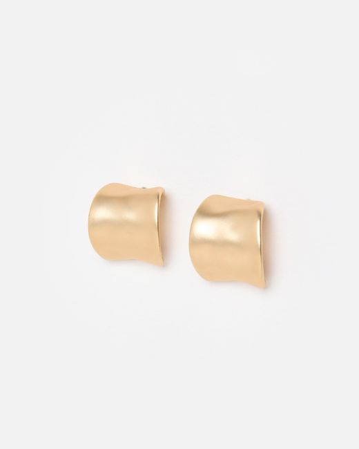 Oliver Bonas White Belle Brushed Chunky Hoop Earrings