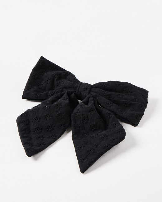 Oliver Bonas Black Etta Broderie Hair Bow