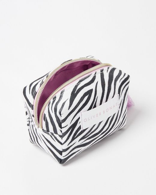 Oliver Bonas White Zebra Make Up Bag