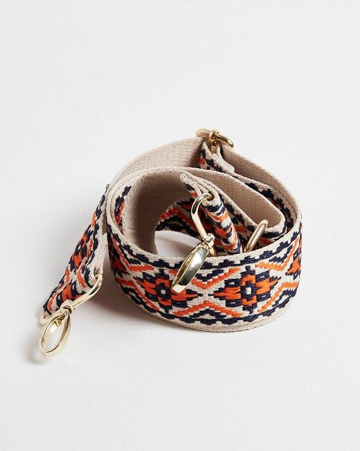 Oliver Bonas & Navy Blue Geometric Print Replacement Bag Strap Regular