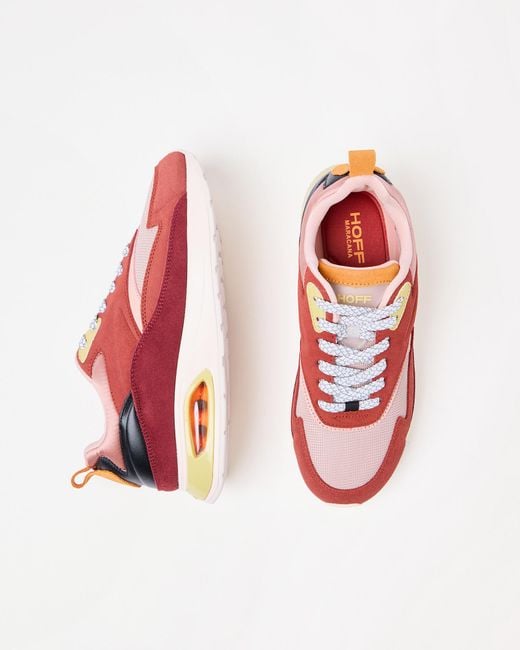 HOFF Red Skyline Maracana Leather Trainers, Size Uk 3