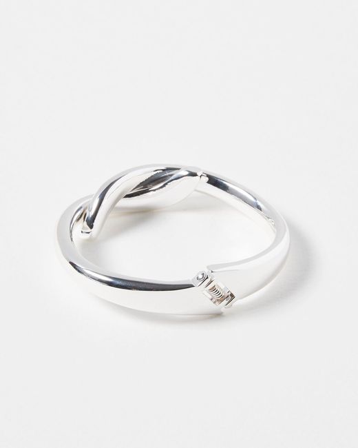 Oliver Bonas Metallic Maya Cross Over Chunky Tone Cuff Bangle