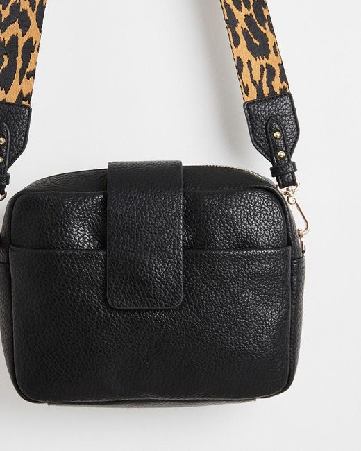 Oliver Bonas Eve Leopard Strap Crossbody Bag in White Lyst