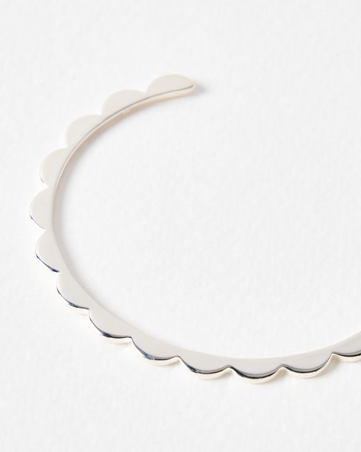 Oliver Bonas White Senna Scalloped Flower Bangle