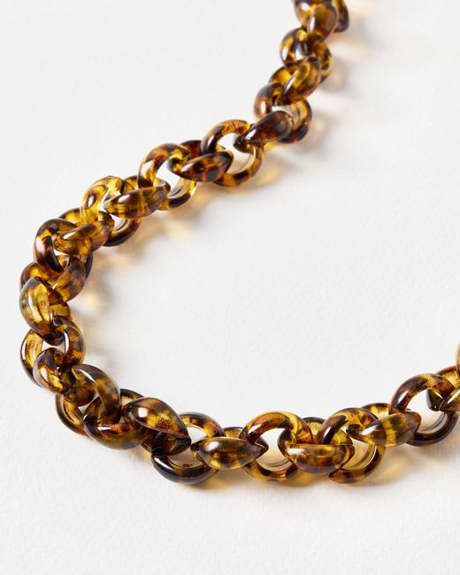 Oliver Bonas Metallic Zenaya Faux Tortoiseshell Resin Glasses Chain