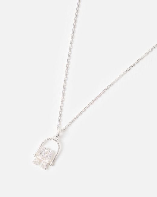 Oliver Bonas Natural Rosy Lovebirds Charm Pendant Necklace