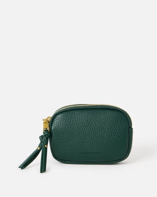 Oliver Bonas Nina Forest Green Double Zip Keyring Pouch