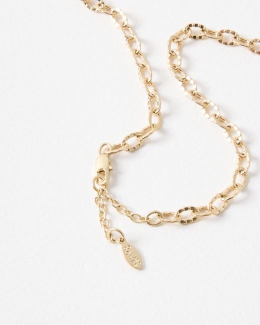 Oliver Bonas White Hadley Hammered Tone Heart Necklace