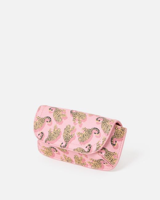 Oliver Bonas Pink Light Snow Leopard Glasses Case