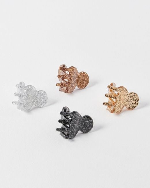 Oliver Bonas Brown Avery Mini Glitter Claw Clips Set Of Four