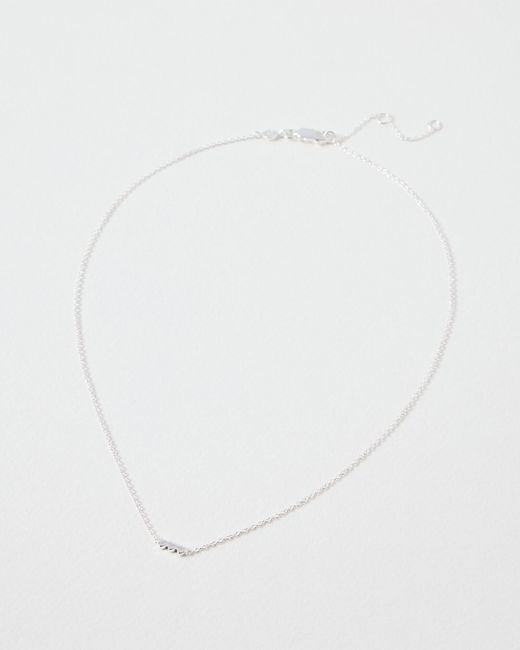 Oliver Bonas White Triple Heart Chain Necklace