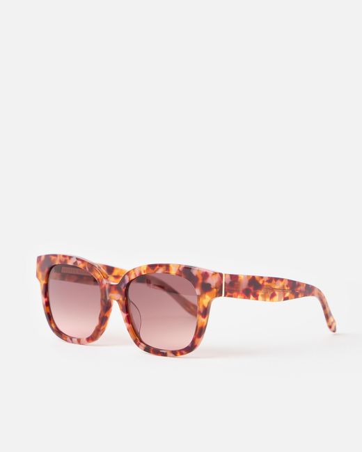Oliver Bonas Pink Brown & Faux Tortoiseshell Square Acetate Sunglasses