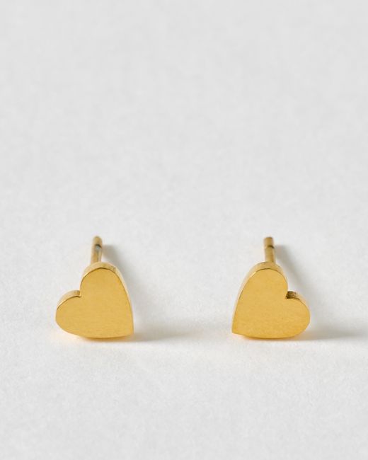 Oliver Bonas Metallic Suki Tone Waterproof Mini Heart Stud Earrings