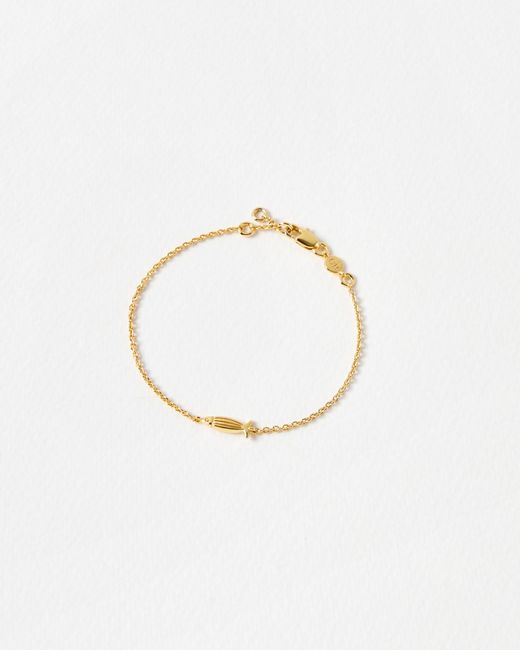 Oliver Bonas White Otto Textured Fish Chain Bracelet
