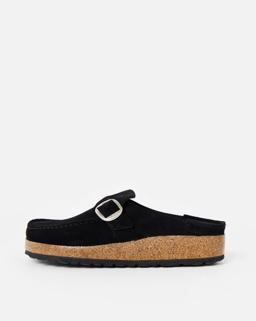 Birkenstock White Buckley Suede Clogs, Size 5
