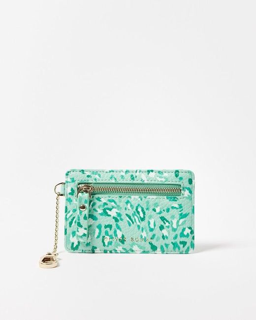 Oliver Bonas Ryleigh Mint Swirl Leopard Card Holder in Green Lyst
