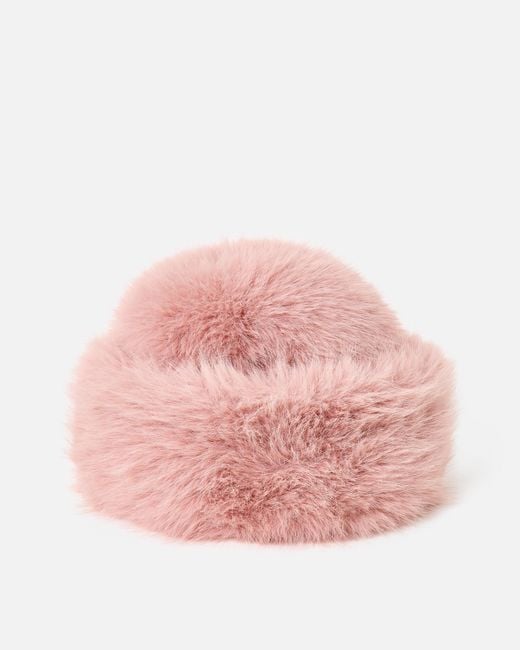 Oliver Bonas Pink Light Faux Fur Hat
