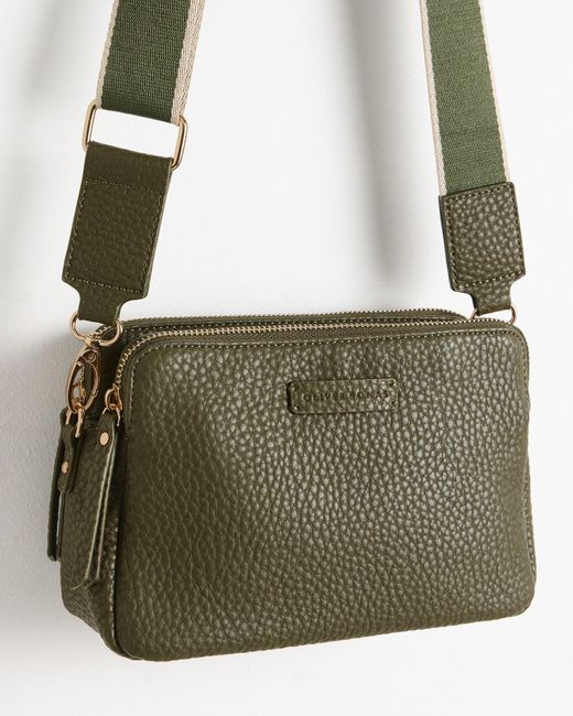 Oliver Bonas Blue Isla Khaki Crossbody Bag