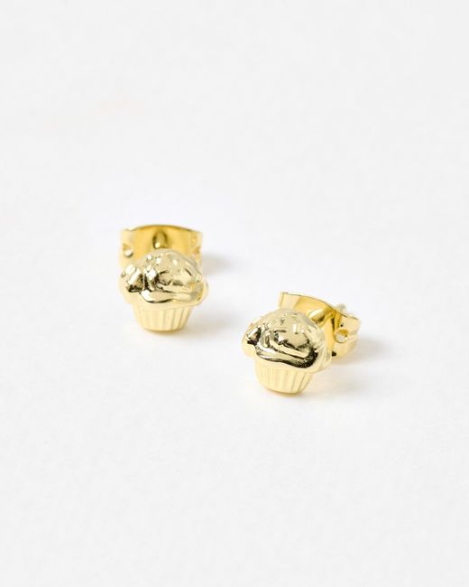 Oliver Bonas White Marie Cupcake Stud Earrings